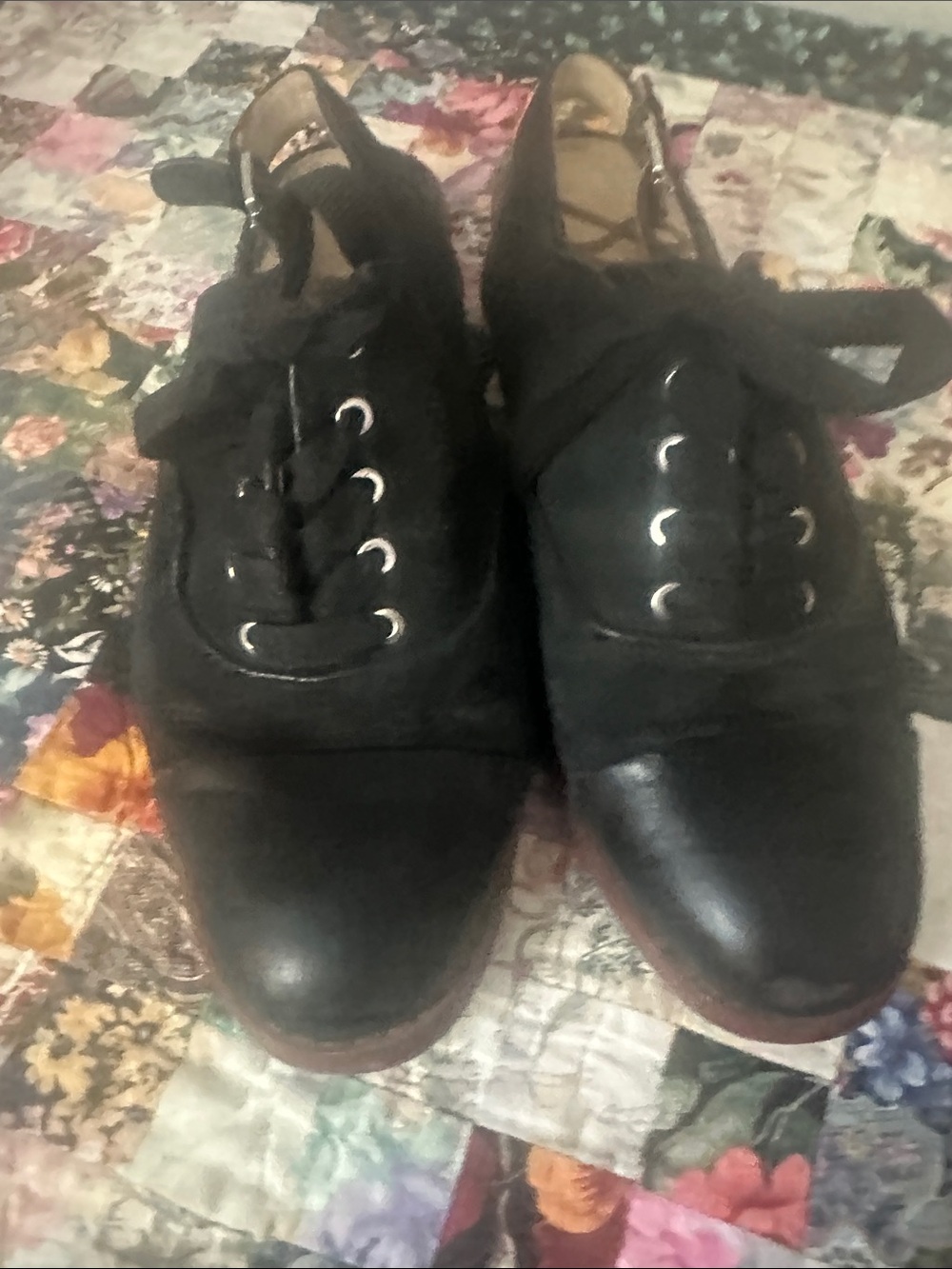 Sam Edelman Black Lace-Up Oxford Loafers